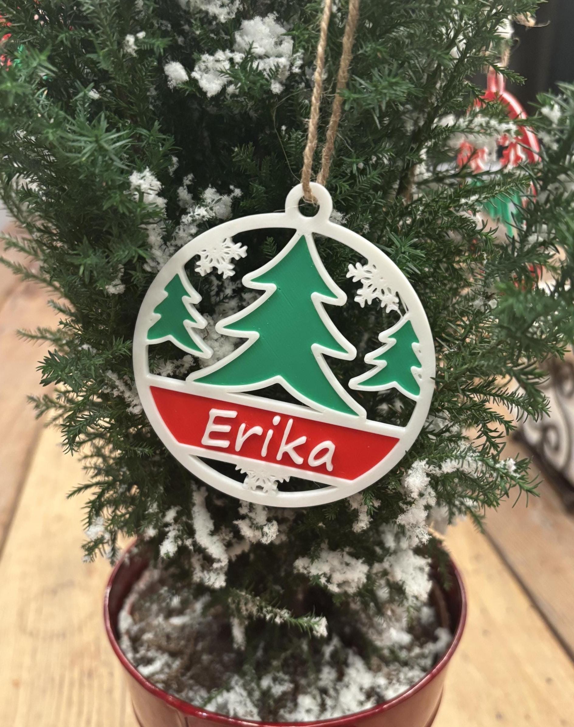 Personalized Christmas Tree Ornament, Custom Family Christmas Ornament, Engraved Ornament, Christmas Gift, Holiday Ornament, 2025