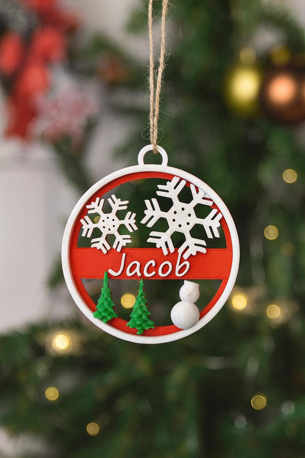 Personalized Christmas Tree Ornament, Custom Family Christmas Ornament, Engraved Ornament, Christmas Gift, Holiday Ornament, 2025