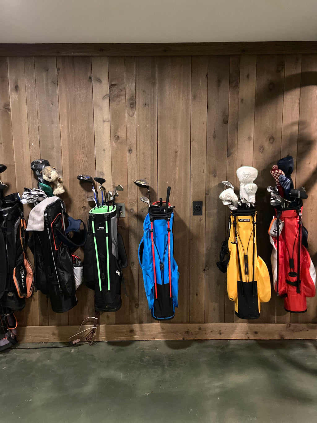 Golf Bag Hanger, Garage Organizer, Holder, Rack, Shelf, Storage, Golf Club, Wall Mount, Display, Stand, Golf Equipment, Gift for Golfer