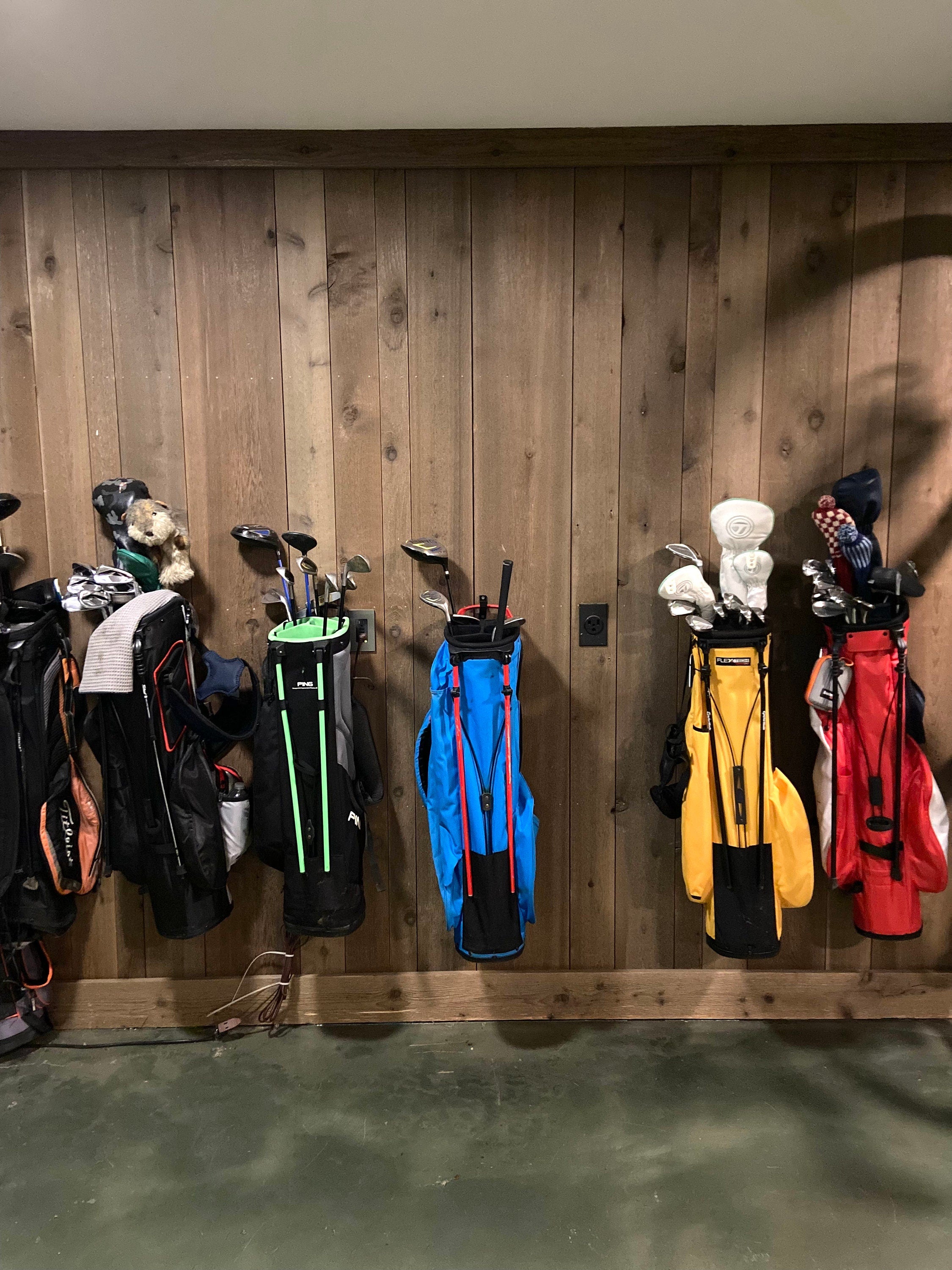 Golf Bag Hanger, Garage Organizer, Holder, Rack, Shelf, Storage, Golf Club, Wall Mount, Display, Stand, Golf Equipment, Gift for Golfer