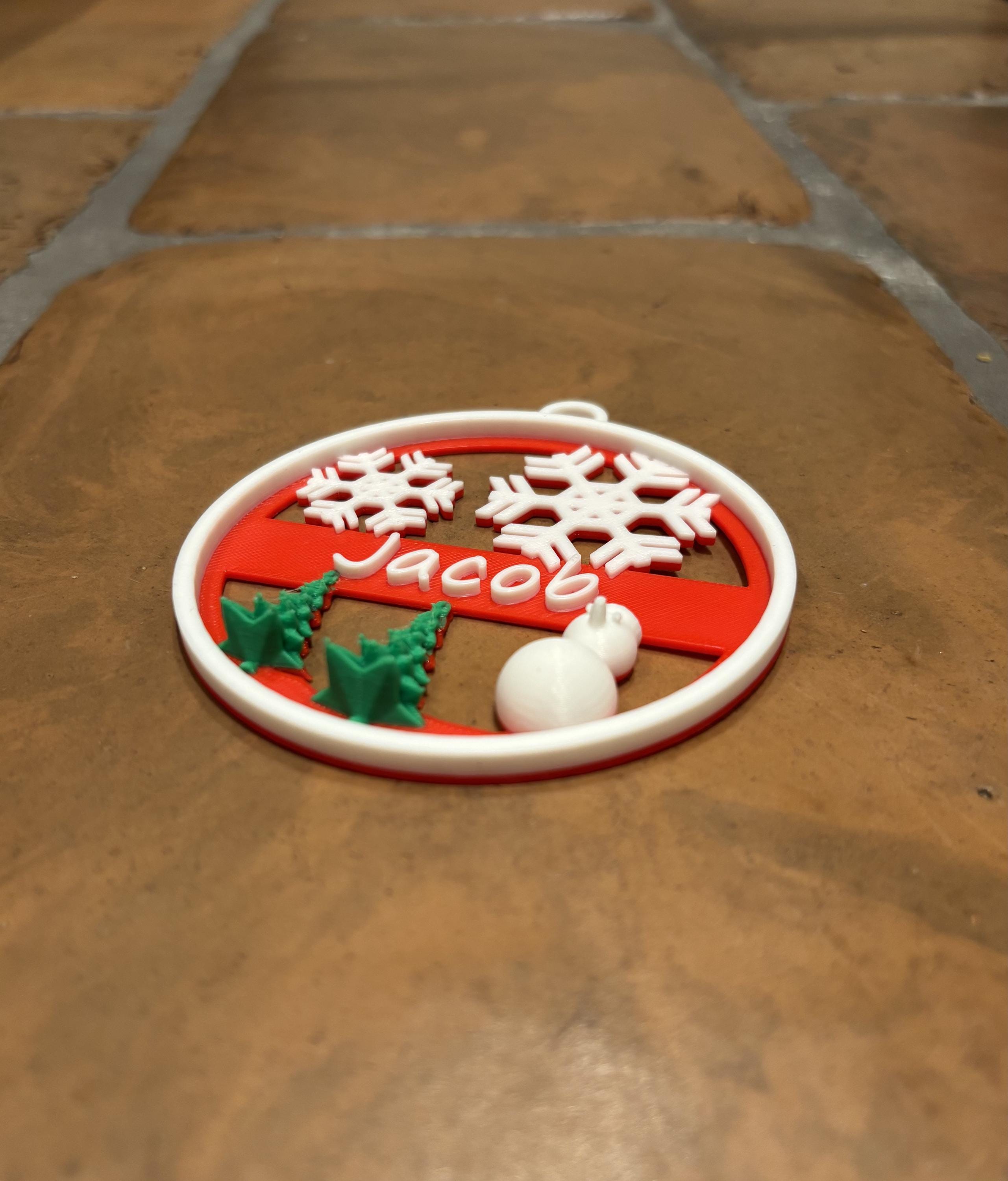 Personalized Christmas Tree Ornament, Custom Family Christmas Ornament, Engraved Ornament, Christmas Gift, Holiday Ornament, 2025